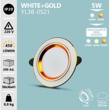 5W WHITE+GOLD LED SPOT BEYAZ GÜNIŞIĞI